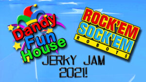 dandy fun house rock em sock em robots jerky jam graphic