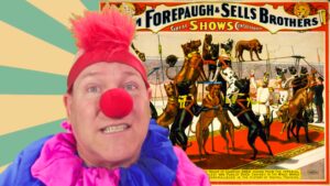 Neil Dandy with Forepaugh-Sells circus poster