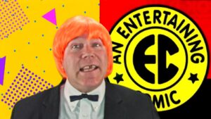 Neil Dandy with EC Comics logo