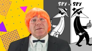 Neil Dandy with Spy vs. Spy cartoon