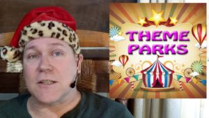 neil dandy with theme parks graphic