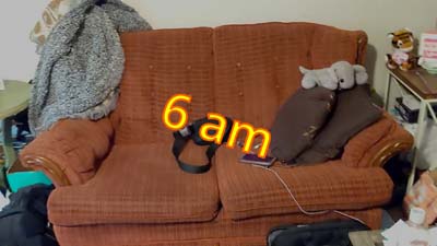 picture of neil's couch with a title of 6am