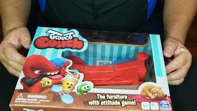 closeup of grouch couch game