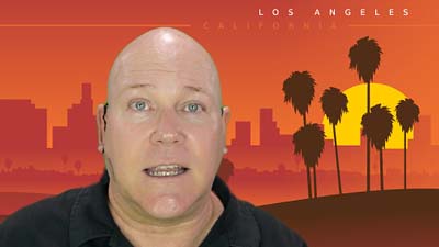 neil dandy with los angeles graphic background