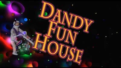 dandy fun house logo in space