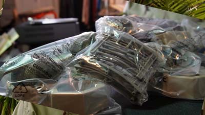 closeup of wrapped game pieces from ravenous raptors game