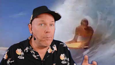 neil dandy with an image of a guy riding a boogie board