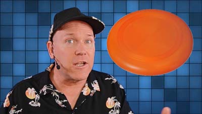 neil dandy with an image of a frisbee