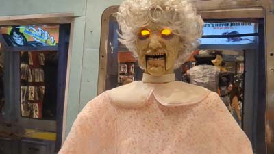 possessed elderly woman animatronic