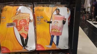pizza slice and ramen noodles costumes