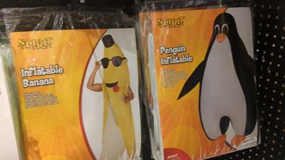 penguin and banana inflatable costumes