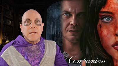 necro neil dandy next to promotional image for the movie companion