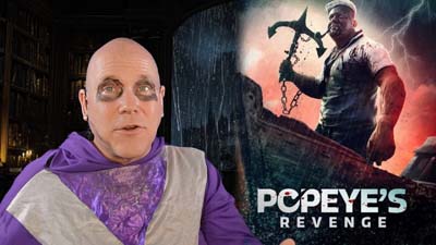 necro neil dandy next to promotional image for the movie popeye's revenge