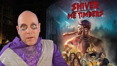 necro neil dandy next to promotional image for the movie shiver me timbers