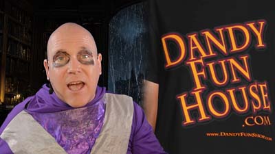 necro neil dandy next to dandyfunhouse.com logo