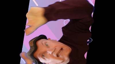 neil dandy twirling sideways in space with a wavy effect