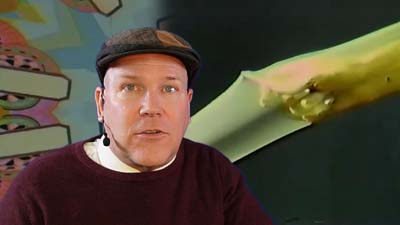 neil dandy with a picture of panty hose being run-tested with a nail file