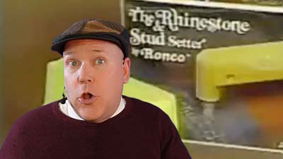 neil dandy with a picture of the ronco rhinestone and stud setter