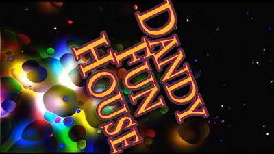 dandy fun house logo in space