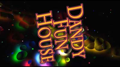 dandy fun house logo in space