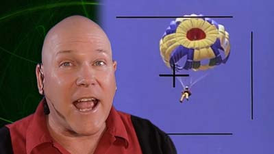 neil dandy with picture of a parachute jumper