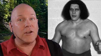 neil dandy with picture of andre the giant