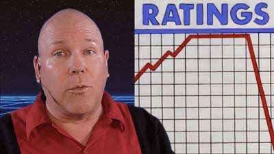 neil dandy with graphic chart depicting falling ratings