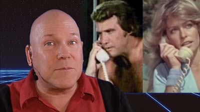neil dandy with picture of lee majors and farrah fawcett on the phone