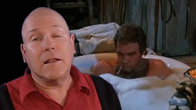 neil dandy with picture of lee majors in bath tub