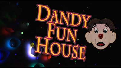 dandy fun house logo in space
