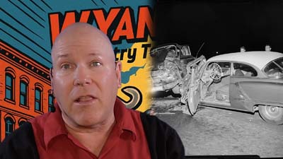 neil dandy with picture of a classic car crash