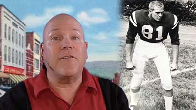 neil dandy with a picture of a teen lee majors in football uniform