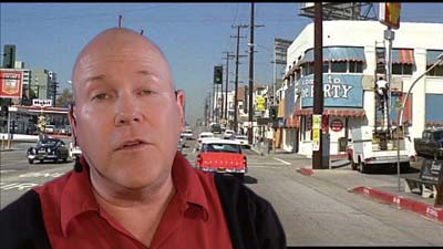 neil dandy with picture of a los angeles street in the 1960s