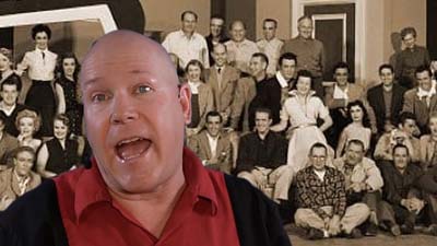 neil dandy with picture of estelle harmon's acting school alumni