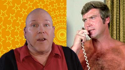 neil dandy with picture of shirtless lee majors on phone