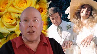 neil dandy with wedding picture of lee majors and farrah fawcett