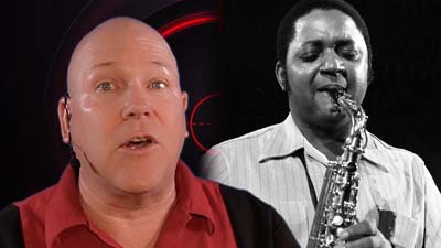 neil dandy with picture of oliver nelson playing saxophone